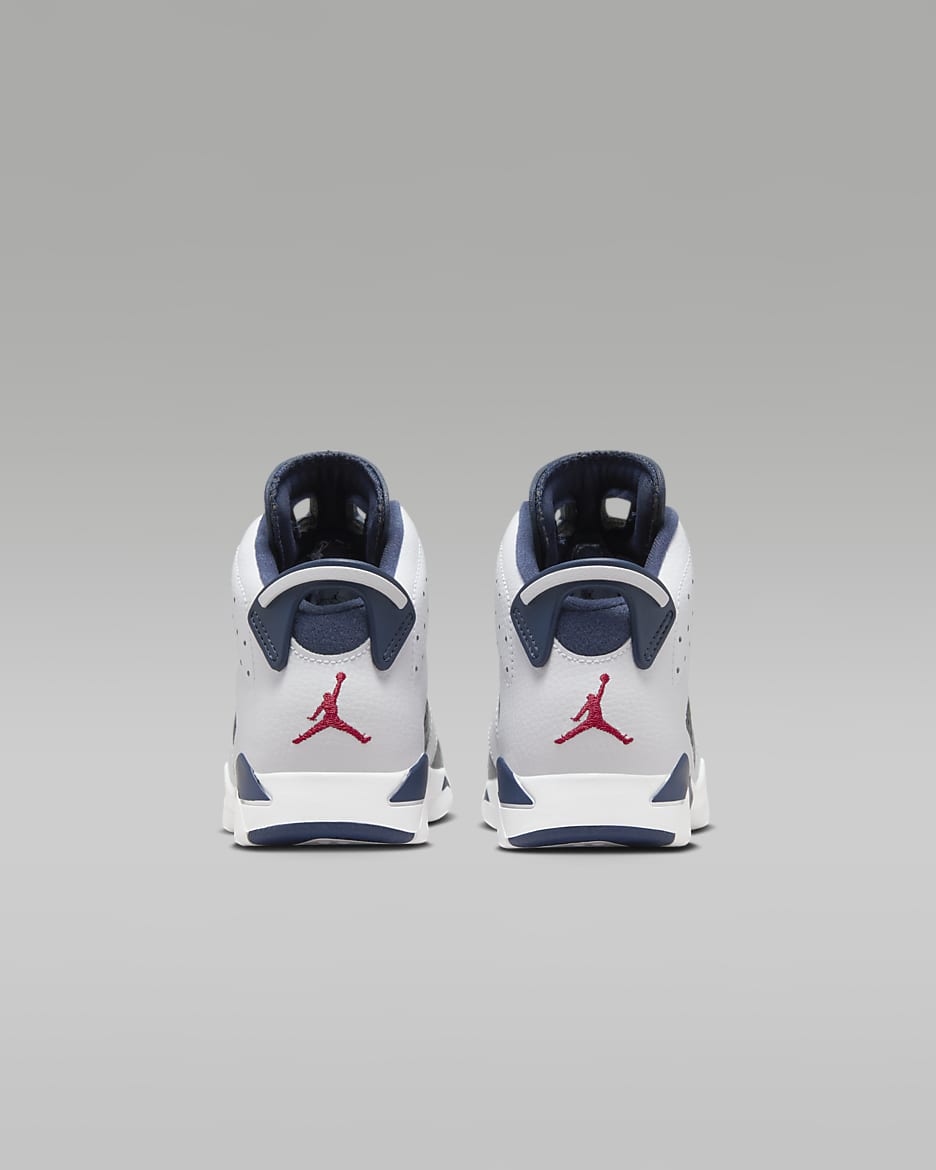 Jordan 6 Retro White and Midnight Navy Younger Kids Shoes. Nike UK